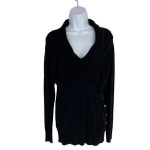 White House Black Market Shawl Collar Sweater with Side Button Detail Size Small